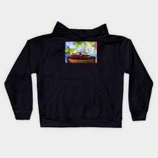 Pink water drop collision Kids Hoodie